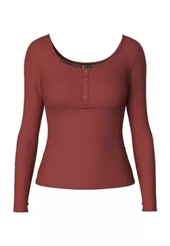 Женская рубашка с длинными рукавами, облегающая фигуру PIECES, цвет 260195 Apple Butt
