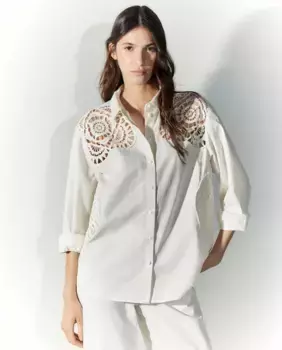 Женская рубашка с длинными рукавами, выкроенная по фигуре Tintoretto, кремово-белый