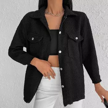 Женская рубашка с двумя карманами anel 4637 SHADE, черный