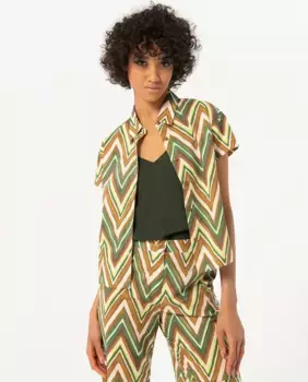 Женская рубашка с коротким рукавом и принтом Surkana, зеленый