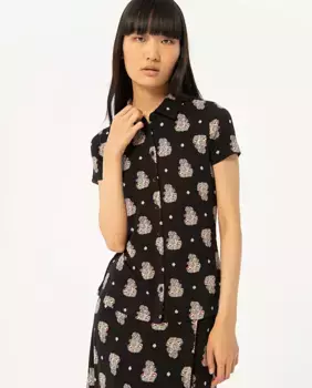 Женская рубашка с коротким рукавом и принтом Surkana, черный