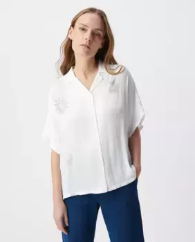 Женская рубашка с коротким рукавом IKKS, белый