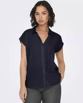 Женская рубашка с коротким рукавом jdy, темно-синий