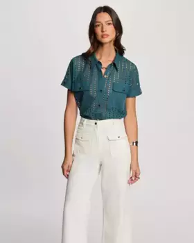 Женская рубашка с коротким рукавом Morgan, синий