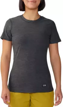 Женская рубашка с коротким рукавом Mountain Hardwear Chillaction, цвет Black Heather