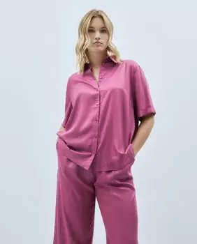 Женская рубашка с коротким рукавом Only Carmakoma, фуксия