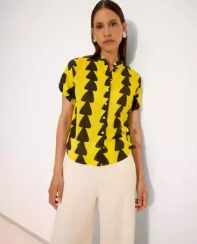 Женская рубашка с коротким рукавом с геометрическим принтом Parfois, желтый