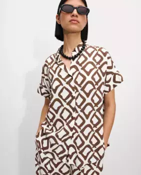 Женская рубашка с коротким рукавом с геометрическим принтом Parfois, мультиколор