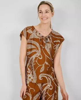 Женская рубашка с коротким рукавом с крупным принтом Trucco, мультиколор