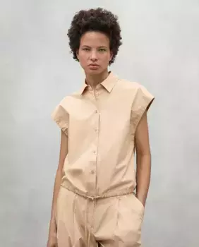 Женская рубашка с короткими рукавами и кулиской на талии Ecoalf, оранжевый