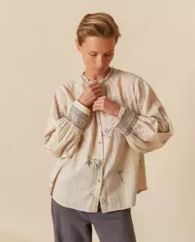 Женская рубашка с круглым вырезом и длинными рукавами Indi & Cold, бежевый