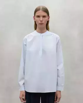 Женская рубашка с круглым вырезом и застежкой на пуговицы спереди Ecoalf, светло-голубой