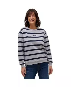 Женская рубашка с круглым вырезом в полоску Laide Bench DNA, серый