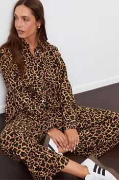 Женская рубашка с леопардовым принтом Threadbare, коричневый
