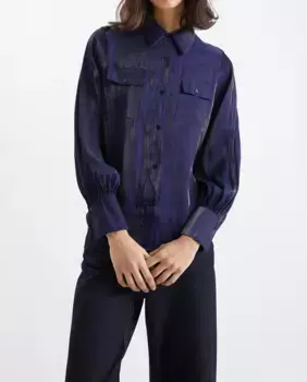 Женская рубашка с манжетами и карманами Loreak Mendian, темно-синий