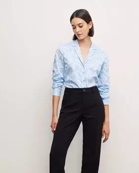 Женская рубашка с принтом и лацканами Lasserre, светло-синий