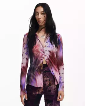 Женская рубашка с принтом тай-дай Desigual, мультиколор