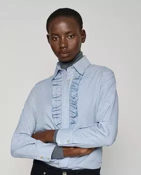 Женская рубашка с решетчатым нагрудником Roberto Verino, индиго