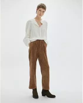 Женская рубашка с воротником-стойкой и длинными рукавами-буфами System Action