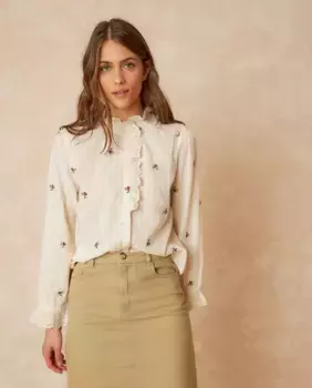 Женская рубашка с высоким воротником и длинными рукавами Indi & Cold, желтый