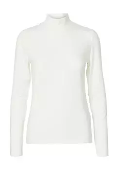 Женская рубашка с высоким воротником и длинными рукавами SELECTED FEMME, цвет 182634 Snow White