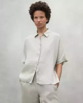 Женская рубашка с застежкой на пуговицы и короткими рукавами Ecoalf, бежевый