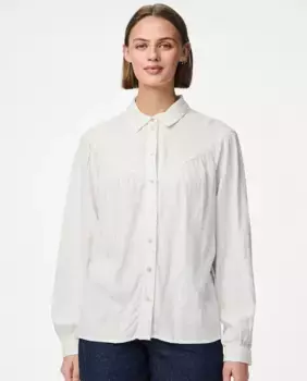 Женская рубашка с золотыми нитями Pieces, белый