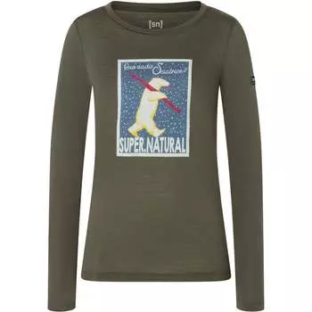 Женская рубашка Skiatrice с длинным рукавом Super.Natural, оливковый