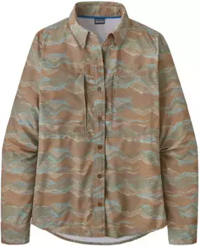 Женская рубашка Sol Patrol Patagonia с длинным рукавом, цвет Rock Cycle/Pampas Tan