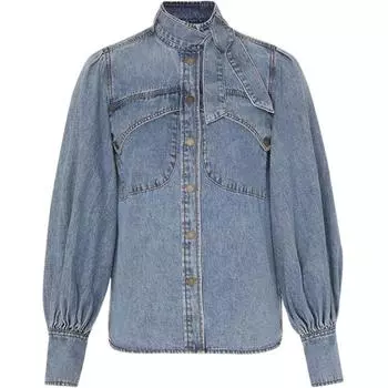 Женская рубашка SS24 Poseidon Blue Zimmermann, Poseidon Blue