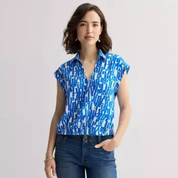 Женская рубашка-стихаря «долман» Nine West, цвет blue mid abstract