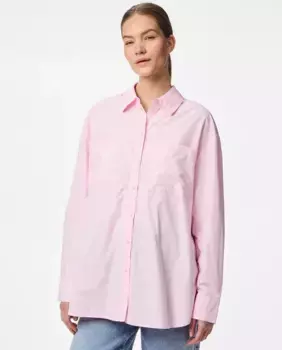 Женская рубашка свободного кроя Pieces, светло-розовый