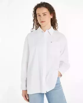 Женская рубашка свободного кроя с длинными рукавами Tommy Jeans, белый