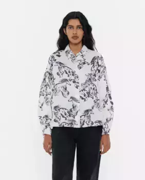 Женская рубашка свободного кроя с длинными рукавами и принтом Bimba y Lola, серый