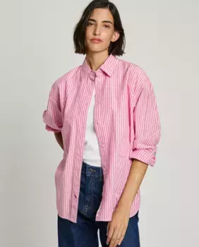 Женская рубашка свободного кроя с длинными рукавами Pepe Jeans, розовый