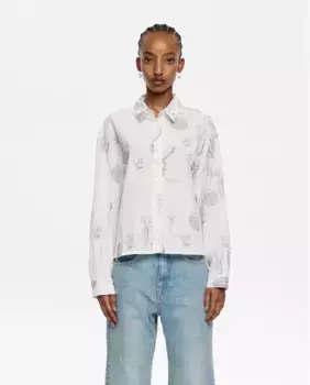 Женская рубашка свободного кроя с принтом Bimba y Lola, белый