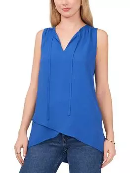 Женская рубашка-тюльпан с V-образным вырезом Vince Camuto, цвет sapphire blue