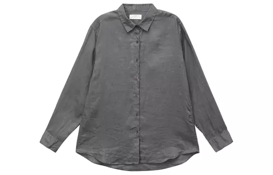 Женская рубашка UNIQLO, цвет Asphalt Gray