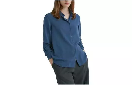 Женская рубашка UNIQLO, цвет Blue