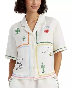 Женская рубашка Vacation из льна и хлопка Peanuts Chinti & Parker, слоновая кость/кремовый