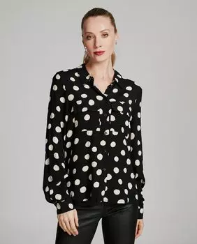 Женская рубашка в горошек с длинным рукавом Vero Moda, черный