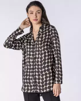 Женская рубашка в горошек с длинными рукавами Naulover, черный