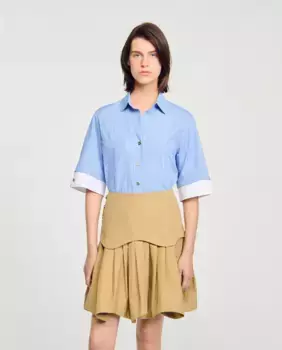 Женская рубашка в клетку оверсайз Sandro, синий