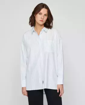 Женская рубашка в полоску большого размера Vila, голубой