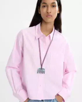 Женская рубашка в полоску с длинными рукавами Parfois, розовый