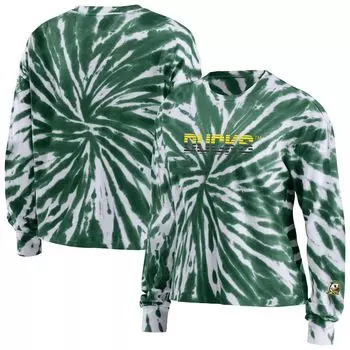 Женская рубашка WEAR by Erin Andrews Green Oregon Ducks с длинным рукавом и принтом тай-дай