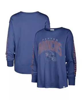 Женская рваная футболка Royal Denver Broncos Tom Cat с длинным рукавом '47 Brand, синий