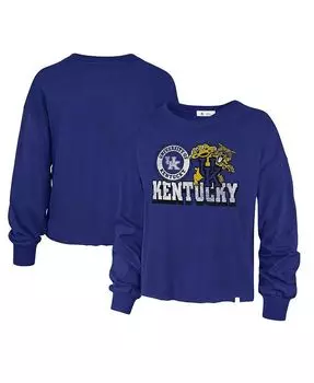 Женская рваная футболка Royal Kentucky Wildcats Bottom Line Parkway с длинным рукавом '47 Brand, синий