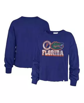 Женская рваная футболка с длинными рукавами Royal Florida Gators Bottom Line Parkway '47 Brand, синий