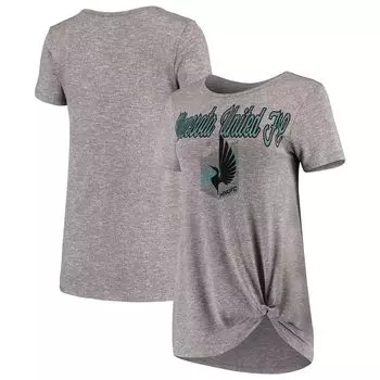 Женская серая футболка Concepts Sport Minnesota United FC Layover Knot Tri-Blend